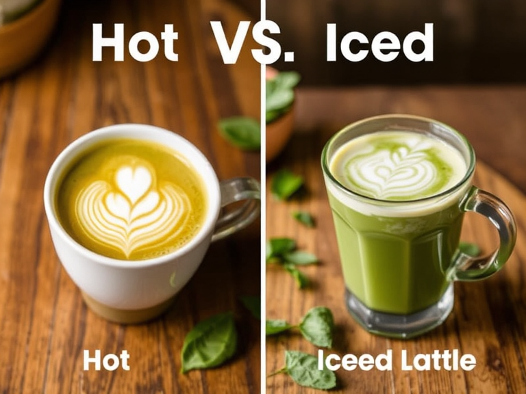 Hot vs. Iced Matcha Tea Latte