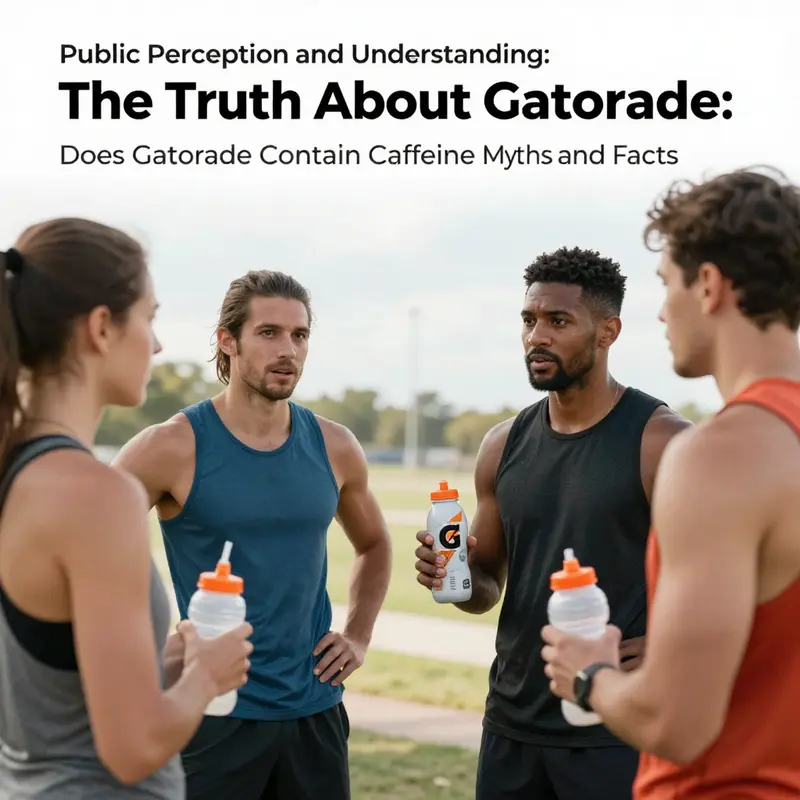 Gatorade’s nutrition label emphasizing its caffeine-free status and core ingredients that aid hydration.