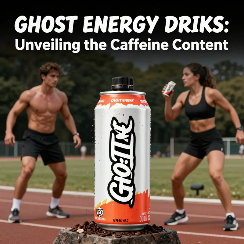 An informative representation of Ghost Energy Drinks, showcasing its 200mg caffeine content.