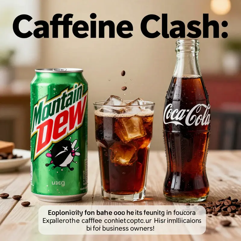 Mountain Dew and Coca-Cola vividly displayed in a competitive beverage market setting.