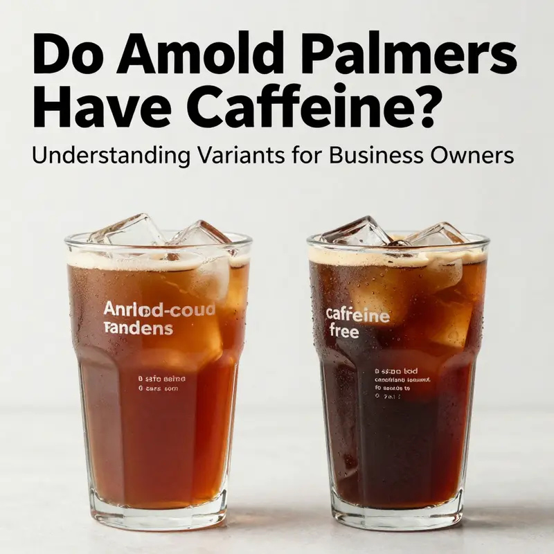 An array of Arnold Palmer variants showcasing their distinct labels highlighting caffeine content.