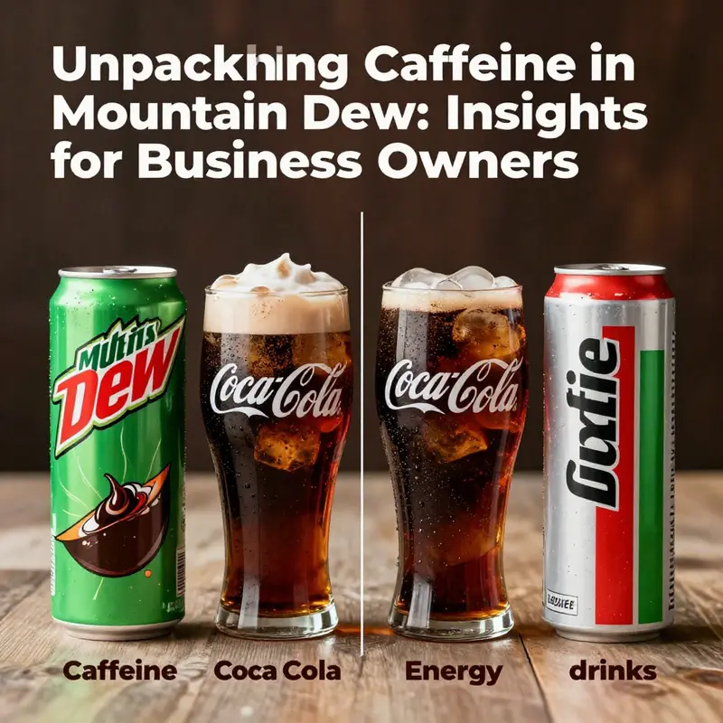 A visual representation showcasing the caffeine levels in a Mountain Dew can.