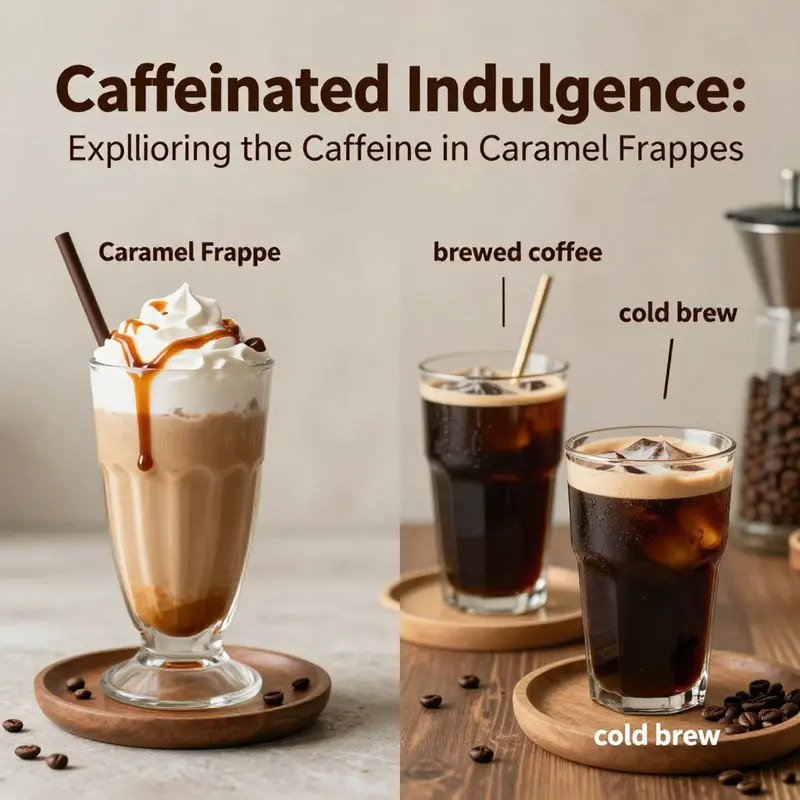 The caffeine content breakdown of a Caramel Frappe served in a Starbucks branch.