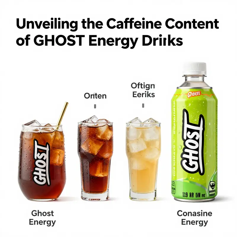 The caffeine breakdown of GHOST Energy drinks, showcasing the natural source and its levels.