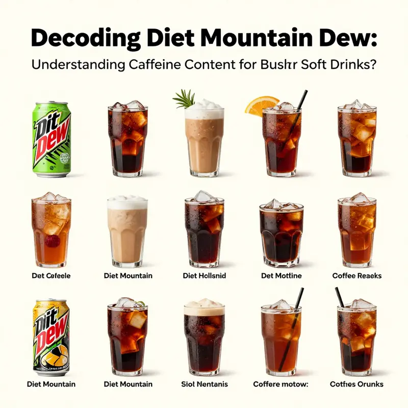 An inspiring close-up of a Diet Mountain Dew displaying its caffeine content for business reference.