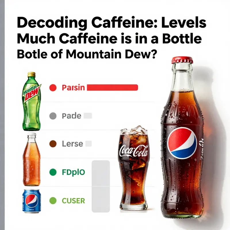 Caffeine content comparison between a 20-ounce bottle and a 12-ounce can of Mountain Dew.