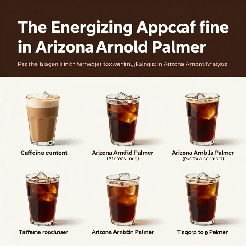 Caffeine content comparison illustrating Arizona Arnold Palmer and other caffeinated beverages.