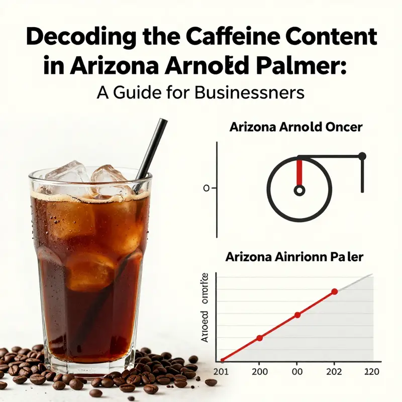 Infographic showing the caffeine levels in Arizona Arnold Palmer beverages per fluid ounce.