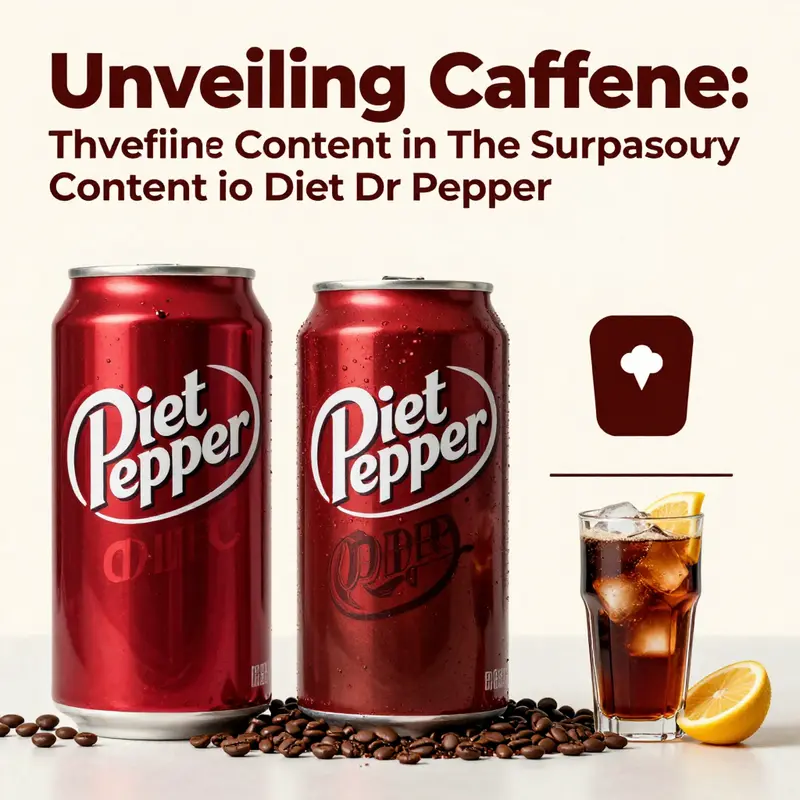 Visual representation of caffeine content in Diet Dr Pepper compared to other drinks.