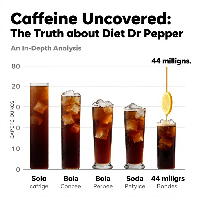 Caffeine content comparison of Diet Dr Pepper with other popular sodas.