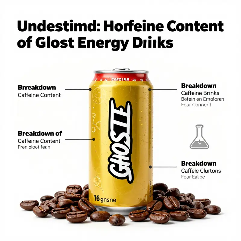 The caffeine breakdown of GHOST Energy drinks, showcasing the natural source and its levels.
