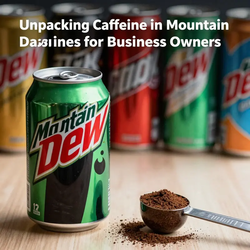 A visual representation showcasing the caffeine levels in a Mountain Dew can.