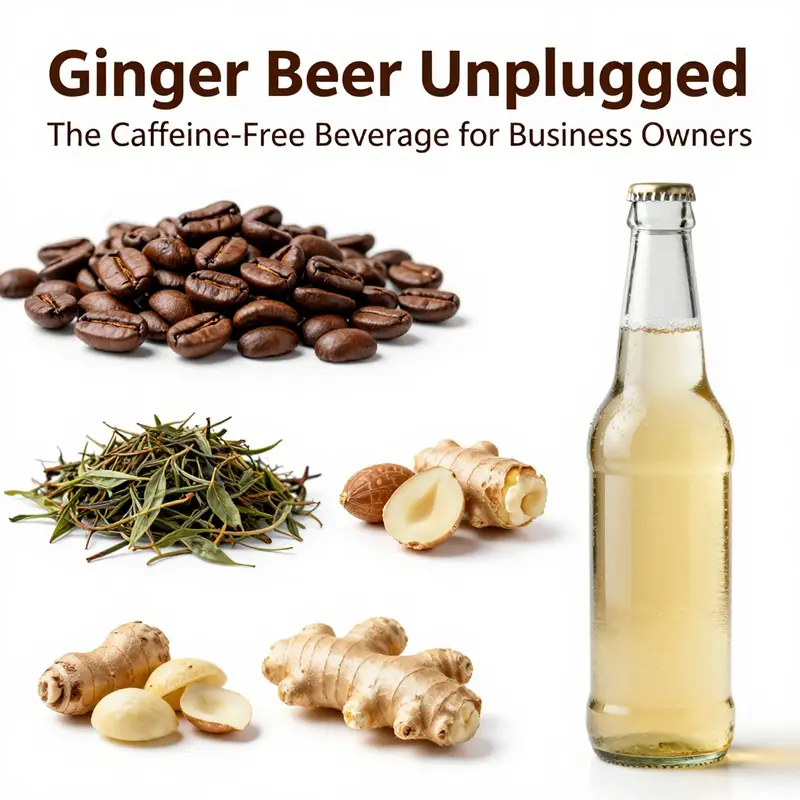 Ginger beer served chilled, showcasing its refreshing appearance without caffeine.