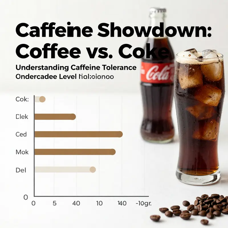 A visual representation of caffeine content in coffee versus Coke.