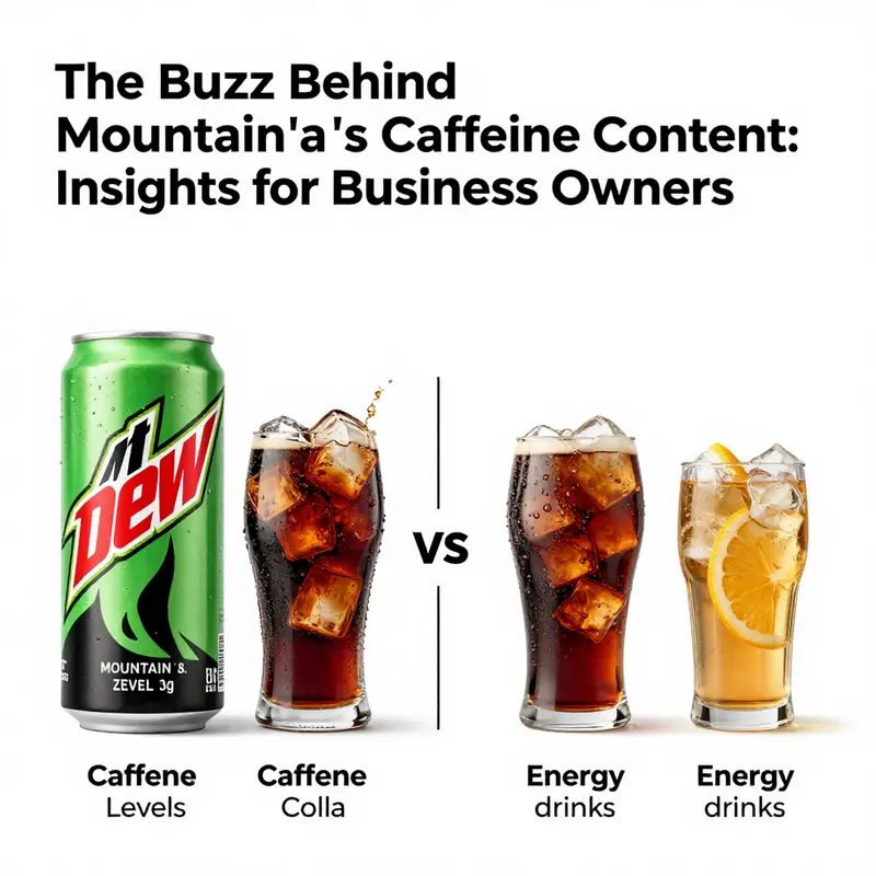 A visual representation of the standard caffeine content in Mountain Dew and its variants.