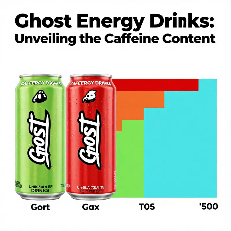 An informative representation of Ghost Energy Drinks, showcasing its 200mg caffeine content.