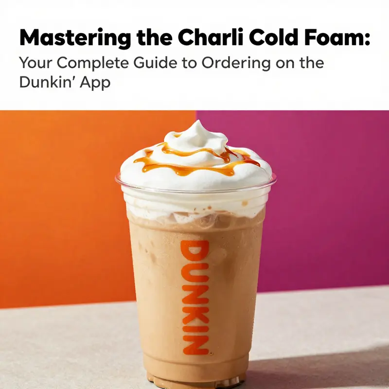 A rich and creamy Charli Cold Foam Cold Brew, beautifully presented in a clear cup with caramel drizzle.