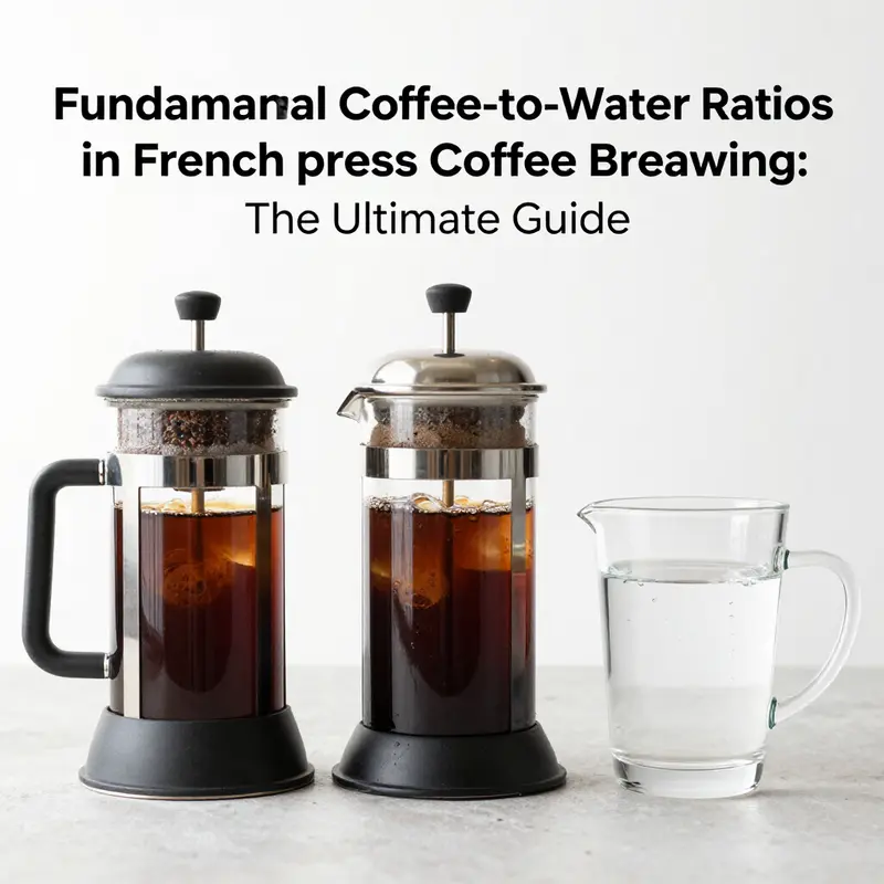 Visual representation of coffee-to-water ratios, crucial for achieving the perfect French press brew.