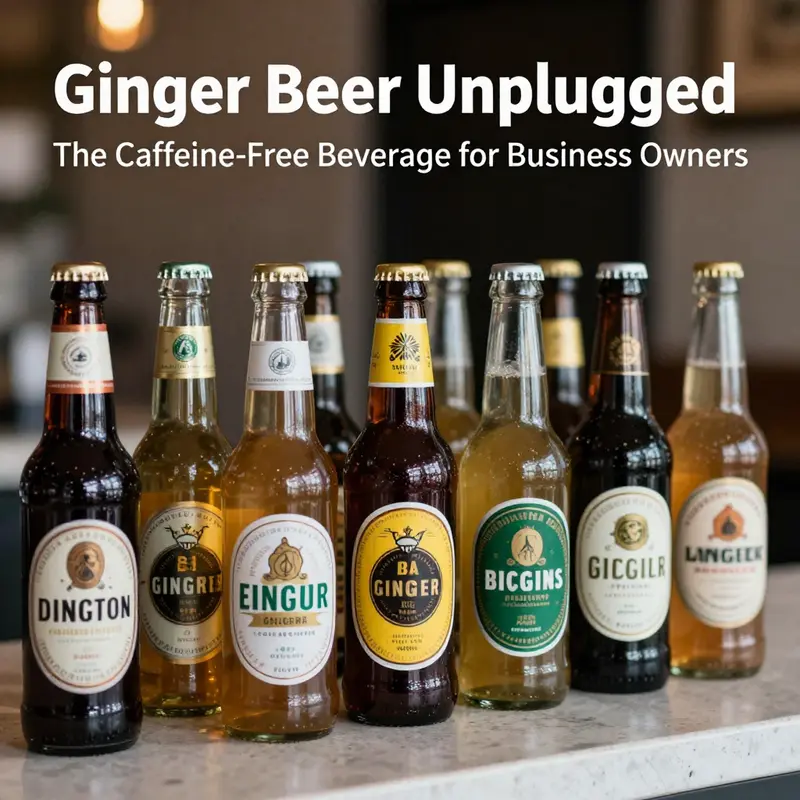 Ginger beer served chilled, showcasing its refreshing appearance without caffeine.