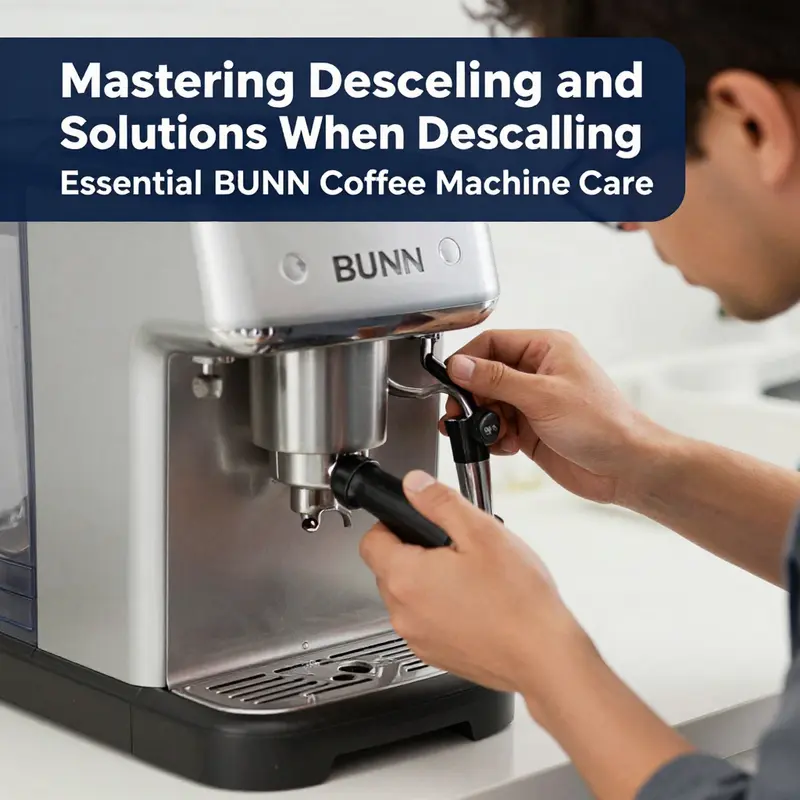 Step-by-step guide for descaling your BUNN coffee maker using vinegar.