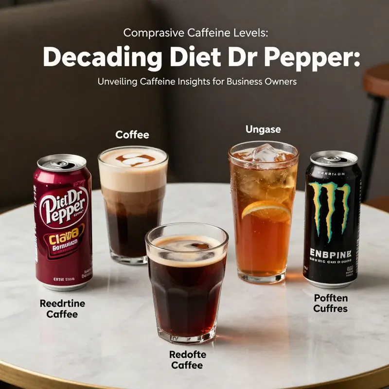 Detailed nutritional label of Diet Dr Pepper indicating its caffeine content.