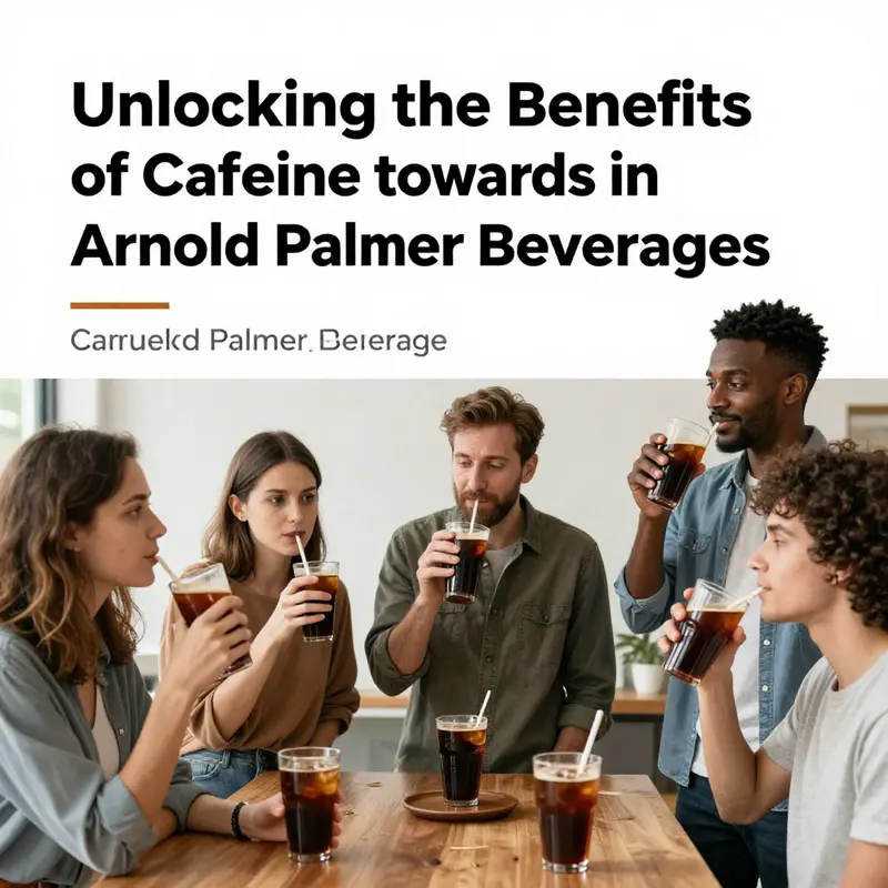 Different Arnold Palmer beverages highlighting their varying caffeine levels.