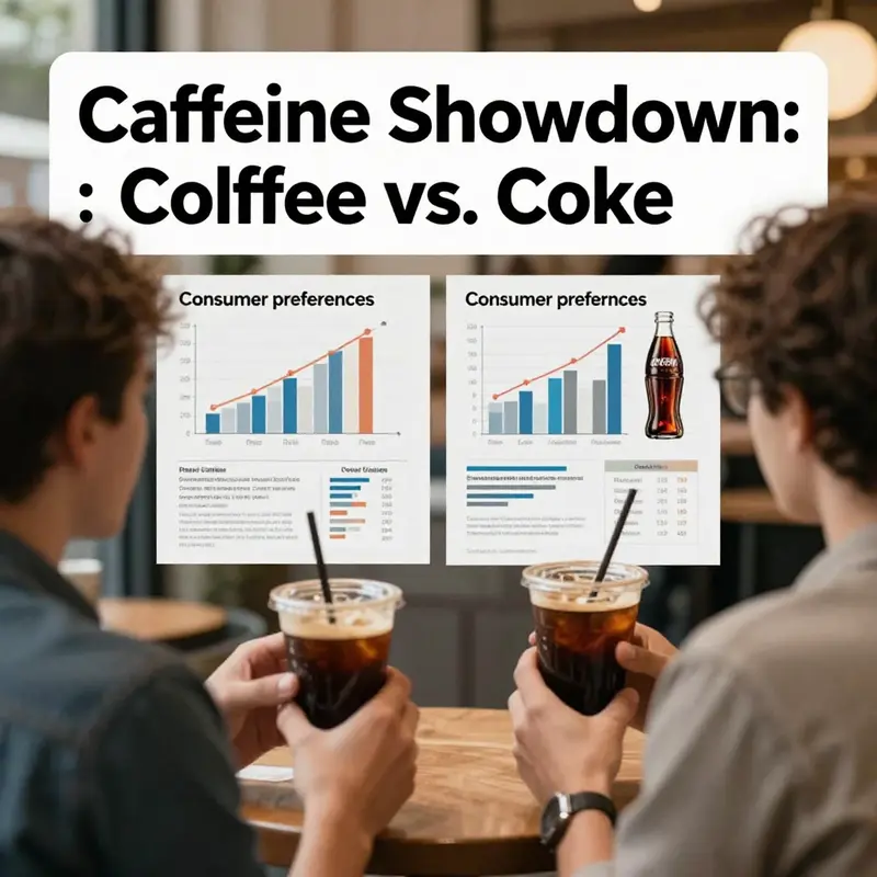 A visual representation of caffeine content in coffee versus Coke.