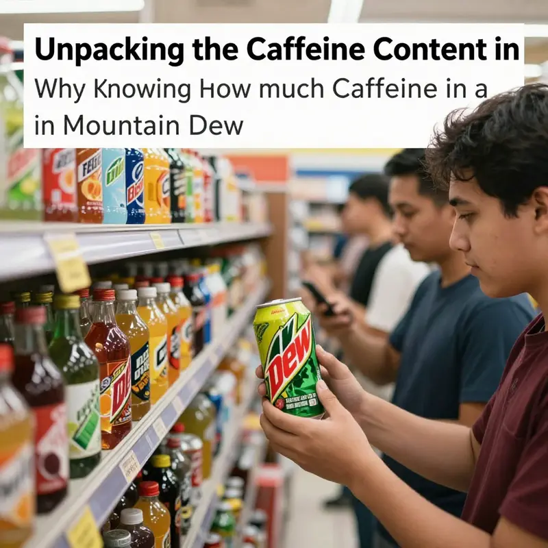 Infographic showcasing caffeine levels across different Mountain Dew variants.