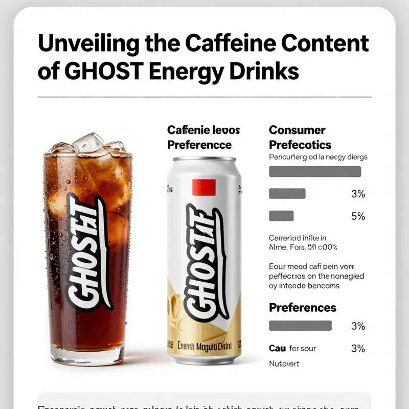 The caffeine breakdown of GHOST Energy drinks, showcasing the natural source and its levels.