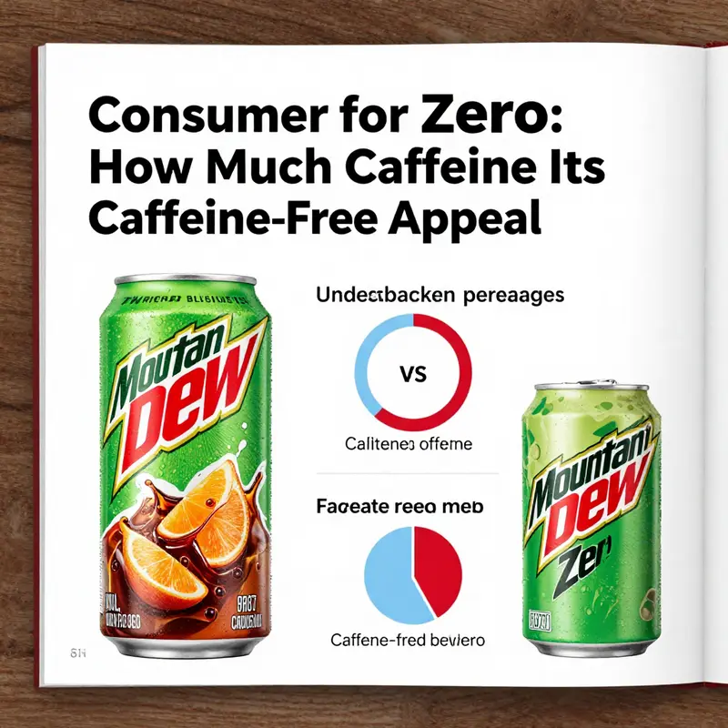 A visual representation of Mountain Dew Zero Sugar, highlighting its caffeine-free status.