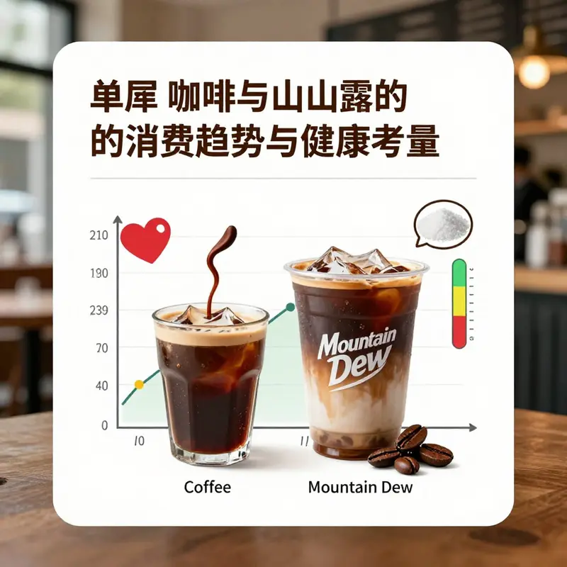 Visual comparison of caffeine content in coffee and Mountain Dew, highlighting their differences in a corporate setting.