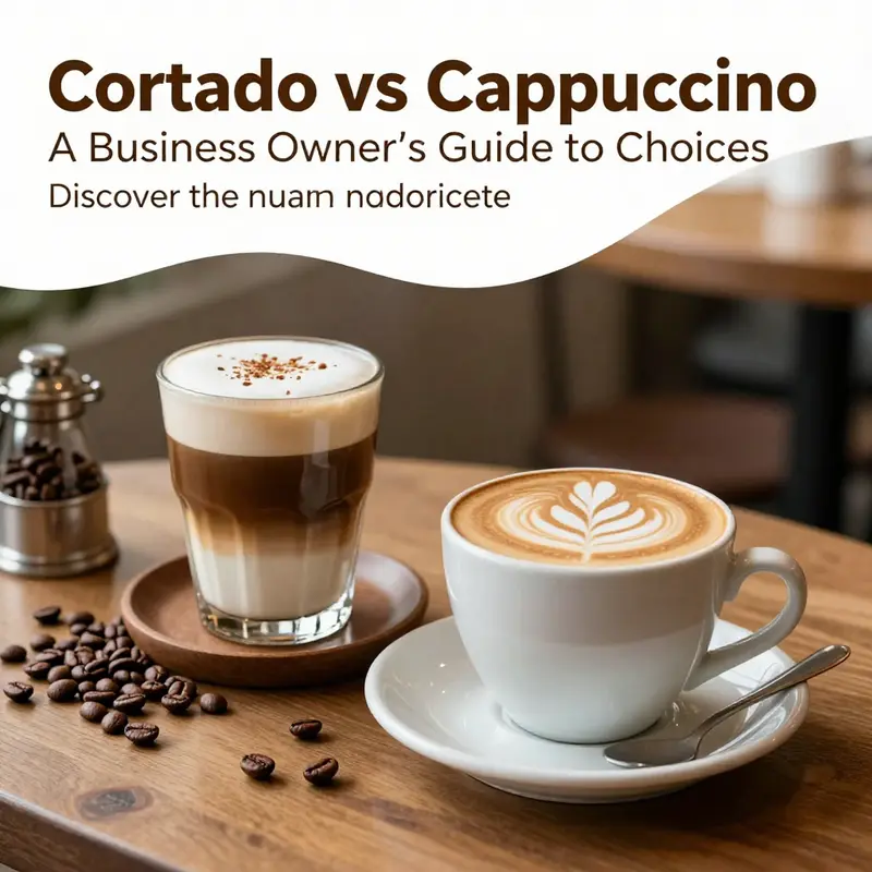 A cover image showing Cortado and Cappuccino attractively presented alongside coffee beans, symbolizing the exploration of coffee culture.