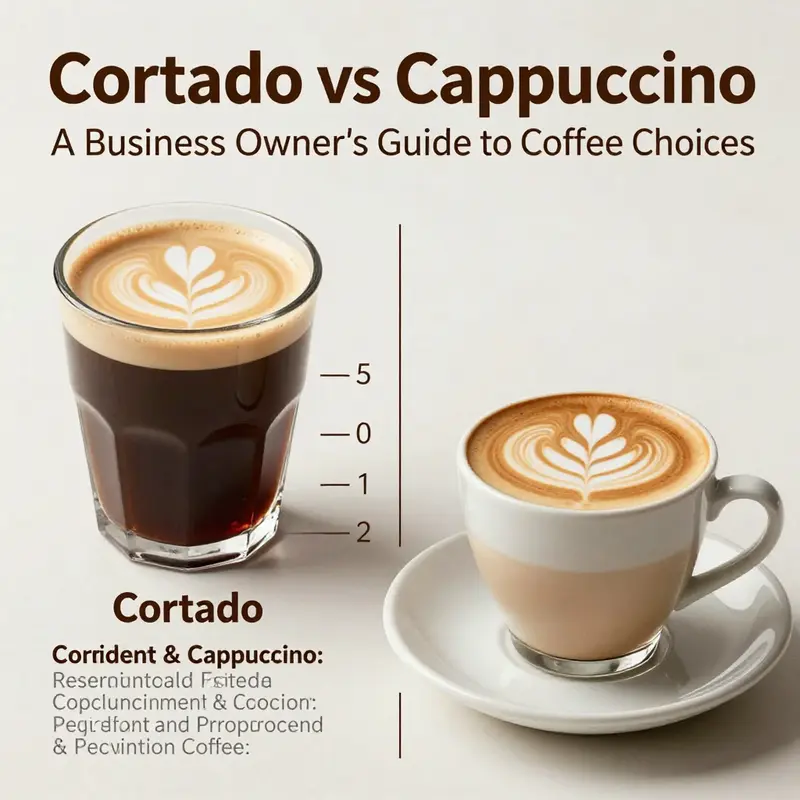 A side-by-side comparison of Cortado and Cappuccino, emphasizing their unique origins and presentations.