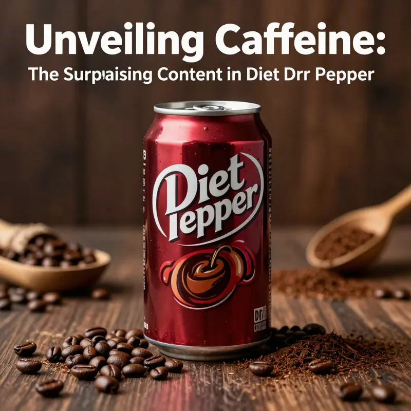 A can of Diet Dr Pepper alongside caffeine-rich ingredients, highlighting its importance in the beverage industry.