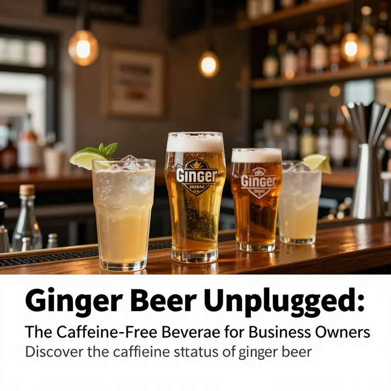A lively bar scene displaying various drinks including prominently placed ginger beer.