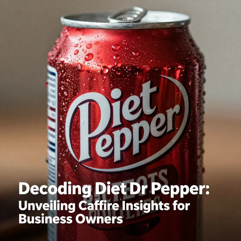 Detailed nutritional label of Diet Dr Pepper indicating its caffeine content.