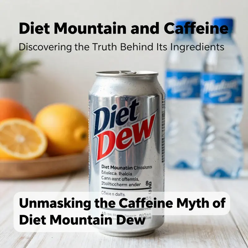A detailed look at the Diet Mountain Dew can, highlighting its caffeine-free label.