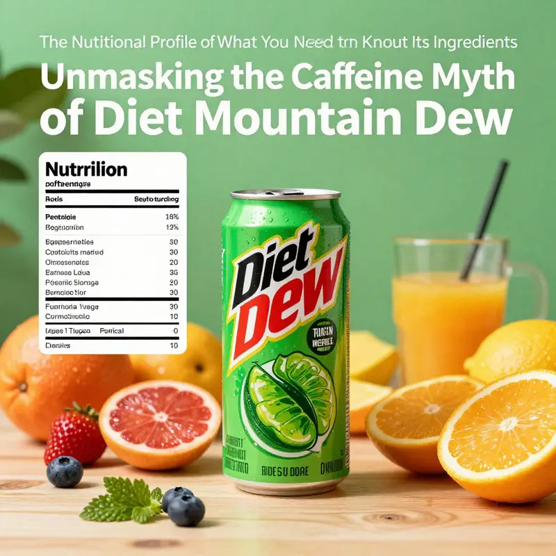 A detailed look at the Diet Mountain Dew can, highlighting its caffeine-free label.