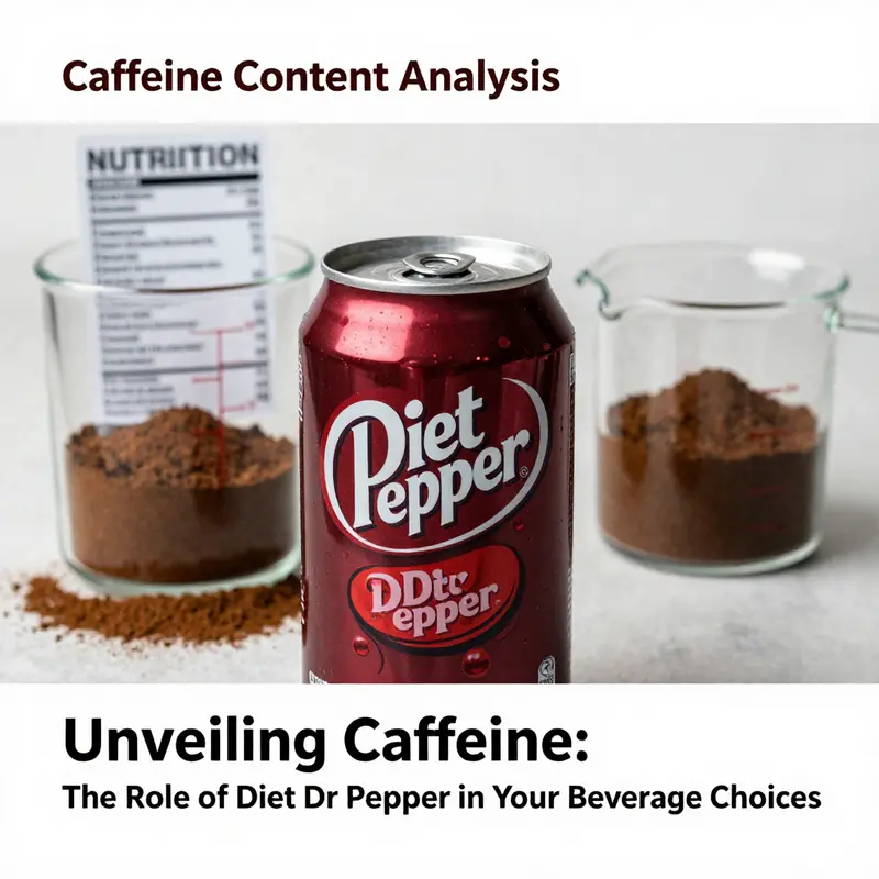 Diet Dr Pepper can alongside caffeine measurements, demonstrating its caffeine content in context.