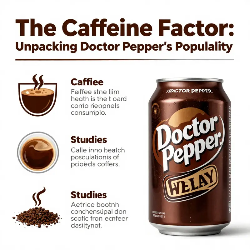 Doctor Pepper can showcasing its caffeine content prominently.