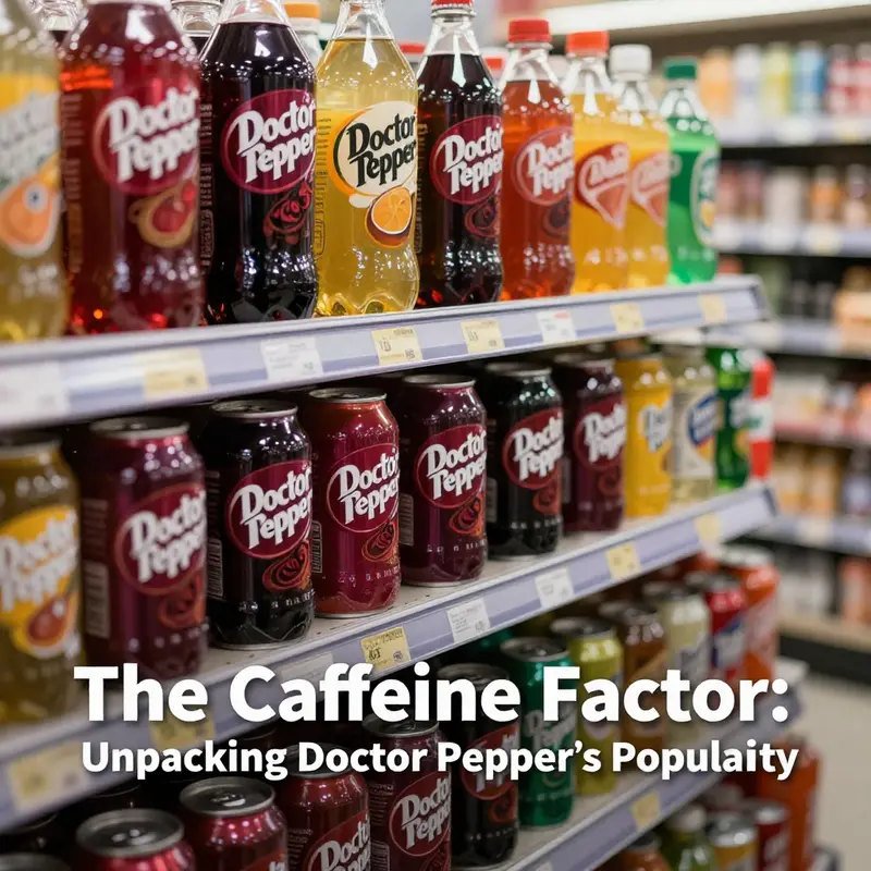 Doctor Pepper can showcasing its caffeine content prominently.
