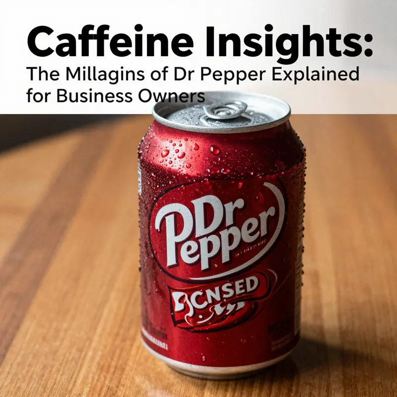 Dr Pepper can showcasing its caffeine content.