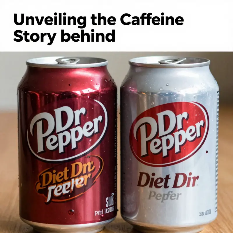 Caffeine content displayed on the labels of Dr Pepper and Diet Dr Pepper.