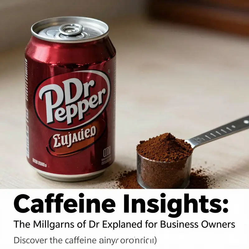 A can of Dr Pepper next to a measuring spoon of caffeine powder, representing the article's exploration of caffeine content.