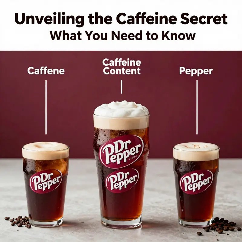 A close-up of a Dr Pepper can displaying its caffeine content in context.
