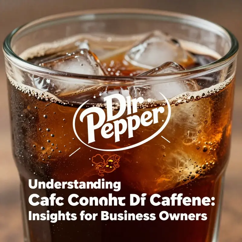 A refreshing Dr Pepper showcasing its caffeine content visually represented.