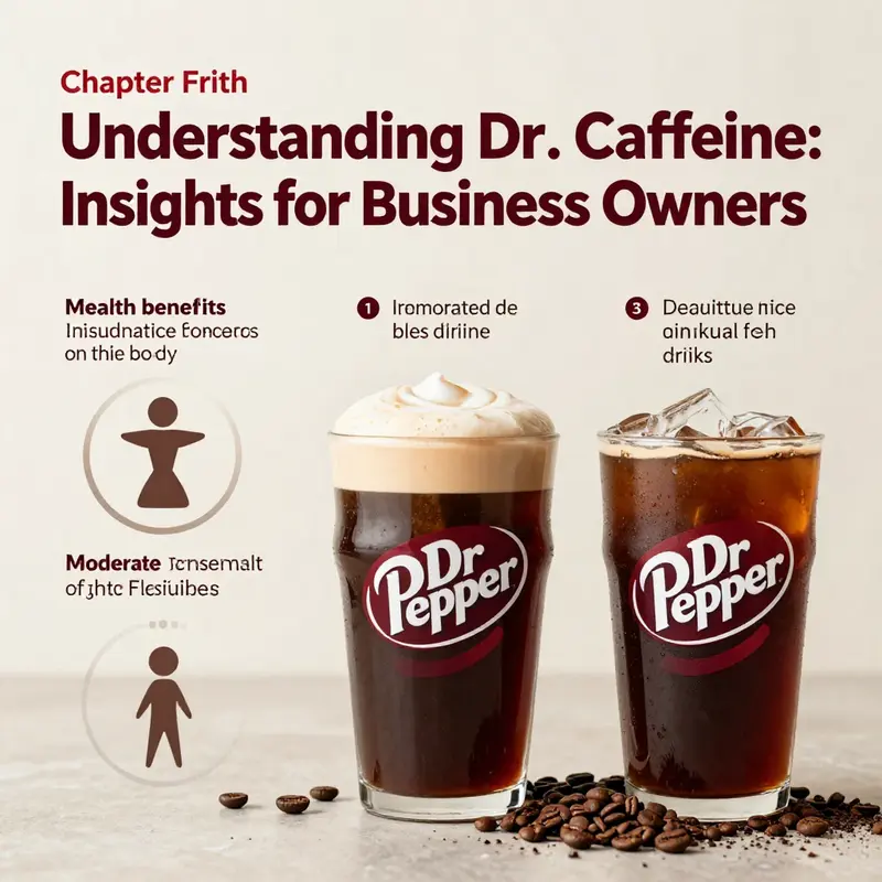 A refreshing Dr Pepper showcasing its caffeine content visually represented.