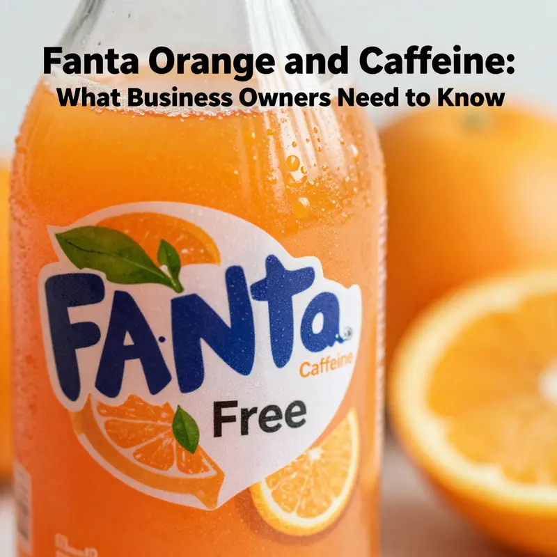 A clear depiction showcasing Fanta Orange labeled as caffeine-free.