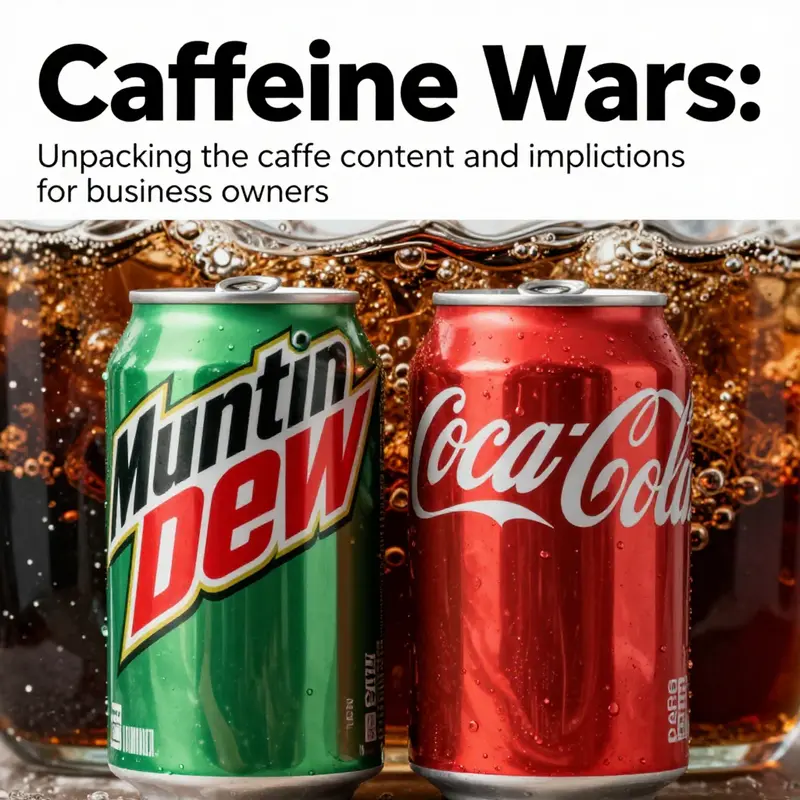 Mountain Dew and Coca-Cola cans on a counter, symbolizing the competition between these two leading soda brands.