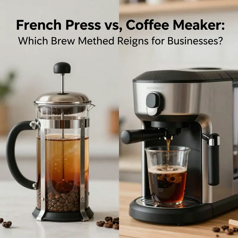 Comparative view of the French press and coffee maker, showcasing their distinct advantages and features.